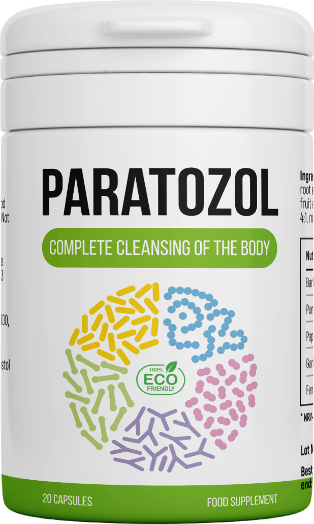 Frasco de Paratozol com 20 cápsulas, suplemento alimentar à base de plantas